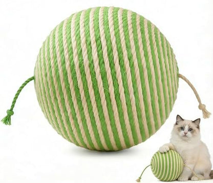4-Inch Sisal Cat Toy Balls, Cat Toys for Indoor Cats, With Crinkle Sound by DMZBJ