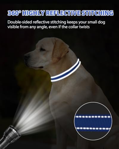 Joytale Feather-Light Dog Collar for Medium & Large Dogs, 1", Navy Blue - Image 5