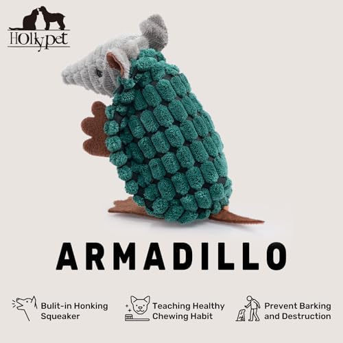 Hollypet Armadillo Squeaky Puppy Dog Toys for Small Medium Dogs, 6" - Image 4