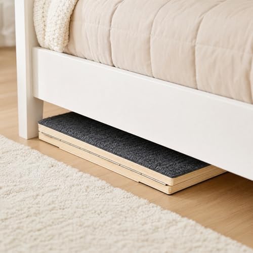 2PCS Adjustable Wooden Dog Ramp for Small Medium Dogs, Non-Slip Foldable Pet Ramp for Bed Couch Stairs, Ideal for Senior Dogs & Joint Pain, Portable Height Adjustable Dog Stairs for Indoor Use - Image 3