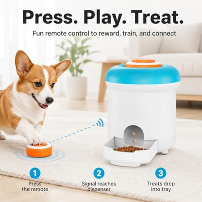 Interactive Dog Treat Dispenser Toy with Remote Button, Dog Puzzle Feeder & Slow Feeder for Bored Dogs, Mental Stimulation Reward Training Toy with 8 DIY Stickers - Image 4