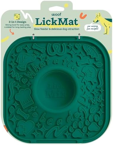 Woof LickMat, Slow Feeder Mat for Dogs, Green by Woof