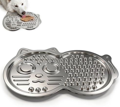 Lick mat for Dogs, Heavy-Duty Stainless Steel Cat Licking Mat, Dog Lick mat – Durable Pet Slow Feeding Mat for Anxiety Relief, Boredom Buster & Grooming Aid for Dogs & Cats by Unknown