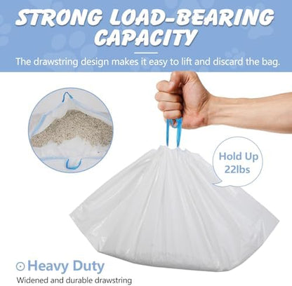 Cat Litter Box Liners, 30 Count, 36 x 19 In, 3 Mil, Drawstring - Image 3