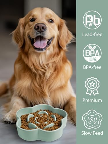 Ceramic Slow Feeder Dog/Cat Bowl 8" 11.3oz Medium Large - Image 5