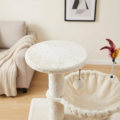 HUITREE 45in Cat Tree Tower with Big Condo for Indoor Cats,Cat Tower with Scratching Post,Scratching Board and Cat Toys,Multi-Level,Small Space,Transformer Cat Tree (338B) - Image 3