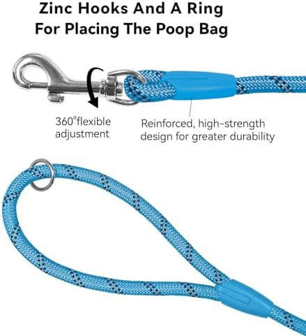 Long Dog Training Leash，Heavy Duty Reflective Rope Lead for Small Medium Large Dogs ，6FT 10FT 15FT 30FT 50FT for Training, Walking, Backyard, Camping - Image 4