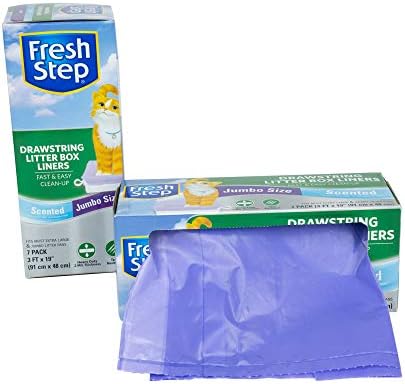 Fresh Step Drawstring Cat Litter Box Liners, Scented, Jumbo Size, 36" x 19" - 7 Count | Kitty Litter Bags, Cat Litter Liners for All Cats To Keep Your Home Clean & Petmate Litter Scoop - Image 3