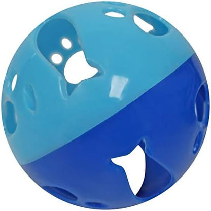 Large Cat Ball Toy with Bell – Interactive Rolling Design for Active Play – Sturdy Plastic Cat Toy Ball that Stays Visible During Play – Blue 1 Pack for Cats, Kittens, and Small Pets