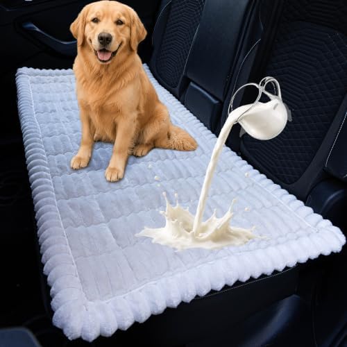 Dog Bed for Car Back Seat, Waterproof Dog Blanket for Car, White by Gdmhy