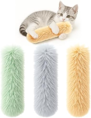 Cat Toys, 3 Pack Crinkle Catnip Pillow Toys for Indoor Cats by Petinstinct