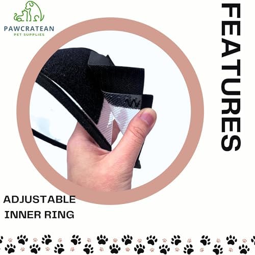 Pet Cone Collar Dog Cat Soft Plastic Recovery Collar Adjustable Comfortable Wounds Protection Small Medium Size Elizabeth Collar (Transparent, Small) - Image 3