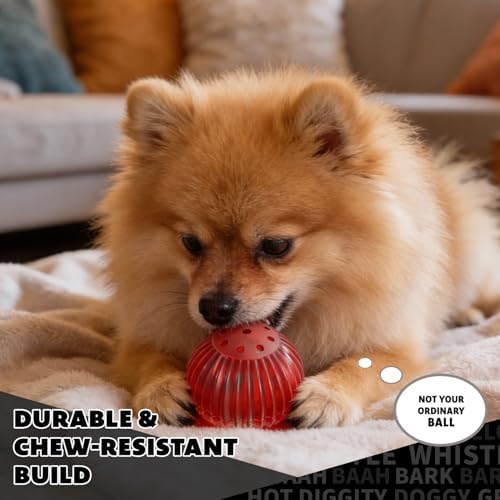 Pet Qwerks Blinky Babble Ball - Flashing Interactive Chew Dog Toy - Small - Image 6
