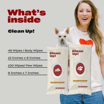 OH NORMAN! Clean Up Paw Wipes for Dogs, Plant-Based, Unscented, 48 Ct - Image 3
