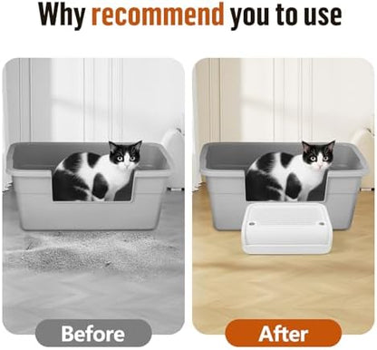 Cat Step for Litter Box, Litter Box Ramp with Filter Function, White - Image 6
