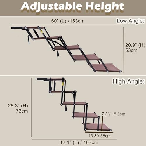 Dog Stairs for Car, 5 Steps, Extra Wide, 110lbs Weight Capacity - Image 6