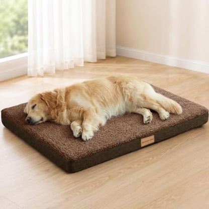 Patas Lague Orthopedic Large Dog Bed Washable Pet Sofa Mat 42''X28'' Brown by PatasLague