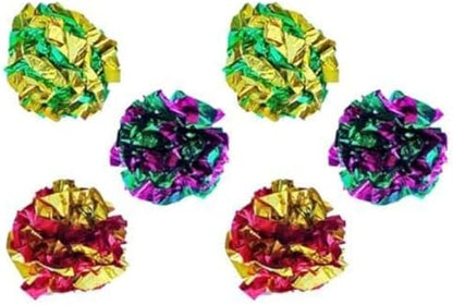 Mylar Crinkle Balls Cat Toys Interactive Crinkle Cat Toy Balls Independent Pet Kitten Cat Toys for Fat Cats Kittens Exercise, Soft and Right Size (6 Pack) by PETFAVORITES