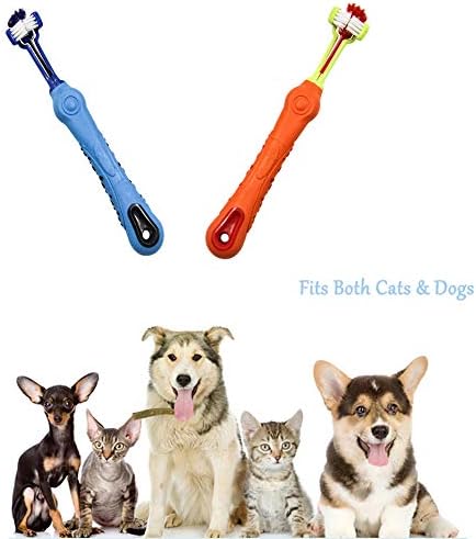 Orgrimmar 2 Pcs 3-Sided Pet Toothbrush Dog Cat Mouth Dental Teeth Care - Image 6