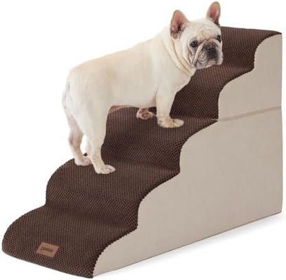 ZOMISIA Dog Stairs for High Beds - Pet Stairs Ramp for Couch, 35D Foam Dog Steps for Small to Large Pets, with Non-Slip Bottom Brown, 5 Steps by Zomisia