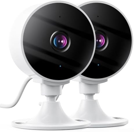 2K Wireless Cameras for Home Security Camera, Pet Camera Indoor with Phone App, Night Vision, Motion Alert, 24/7 SD&Cloud Record, Two-Way Audio, Security Camera Indoor Works with Alexa&Google by Unknown