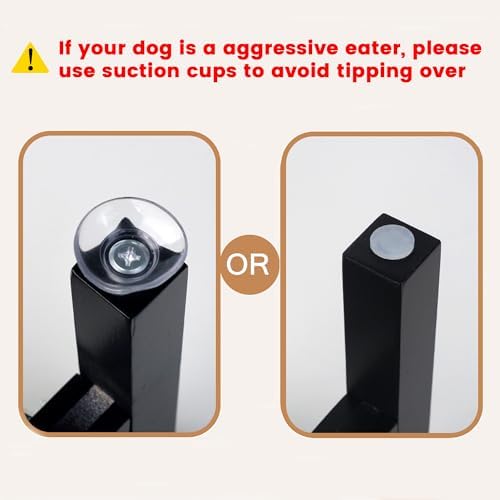 Elevated Dog Bowl Stand Adjustable Dog Food Holder 10”H Medium Black - Image 5