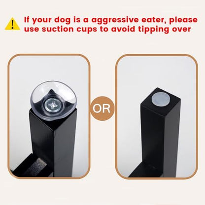 Elevated Dog Bowl Stand Adjustable Dog Food Holder 10”H Medium Black - Image 5