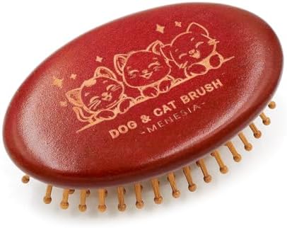 Bamboo Bristle Cushion Brush for Cat & Dog Hair - Bamboo Pet Scalp Massager - Kitty & Puppy Hair Grooming Brush Comb (Brown) by menesia