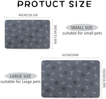 Pet Cat Dog Food Mat Non Slip Mat for Dog Water Bowl Mat Quick Dry Absorbent Cat Feeding Mat, 24 * 16.9 in, Brown - Image 6