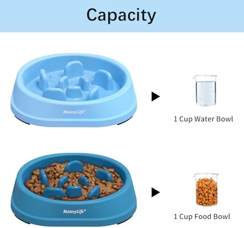 MateeyLife 2-Pack Slow Feeder Dog Bowls, 1 Cup, Dog Puzzle Feeder Bowl - Image 5