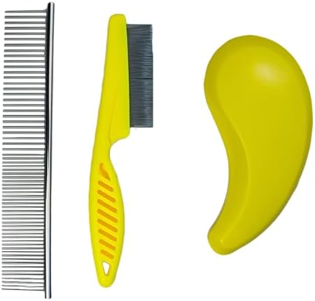 3 PCS Puppy Brush Grooming Kit (Yellow) by MAEELOU
