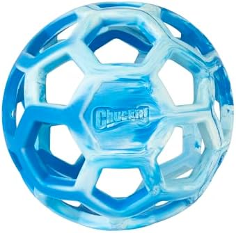 Chuckit! Holee Roller Dog Treat Puzzle Ball, Medium (2.5"), Blue – Interactive Treat & Chew Puzzle Toy for Dogs 20–60 lb – Durable Rubber Fetch Ball for Mental Stimulation – Pack of 1 by Chuckit