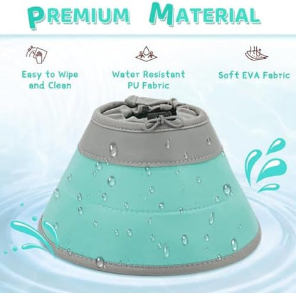 Cat Cone Collar Soft to Stop Licking, Adjustable, Foldable Lightweight Kitten Cones After Surgery Recovery for Cats & Kittens, Cat Cone Alternative, Easy Eating (Solid Green, S) - Image 4