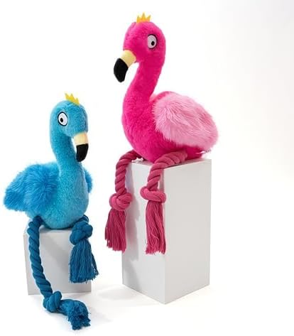 Flamingo Dog Toy, Squeaky Plush Rope Toy for Tug and Play - Image 6