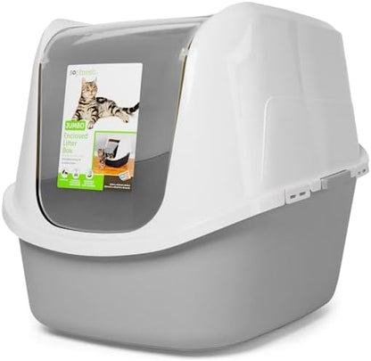 So Phresh Jumbo Enclosed Cat Litter Box Grey 23.4" L X 19.3" W X 18.5" H