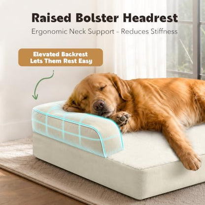 MEKIY Orthopedic Washable Dog Bed with Bolster for Medium to Large Dogs - Image 2