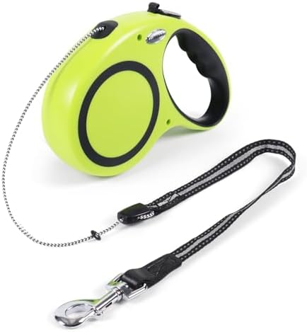 30FT Retractable Dog Leash 30 FT，360° Tangle-Free Dog Walking Leash forMedium and Large Dogs up to 77 lbs one-Hand Brake, one-Button Pause, Lock（Green） by Unknown