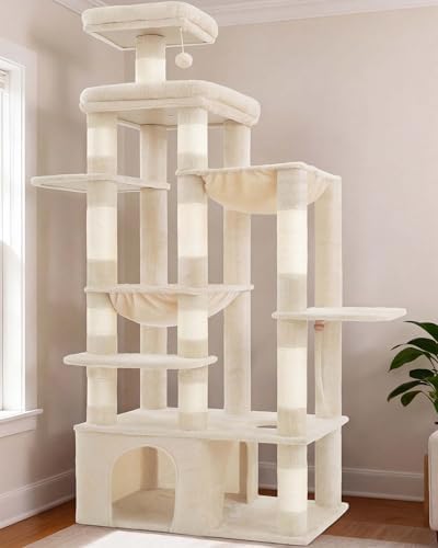 Heybly Cat Tree, 71-Inch Tall Cat Tower for Large Maine Coon Cats HCT03MG by HEYBLY