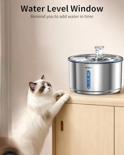 NPET Stainless Steel Cat Water Fountain with 3 Replacement Filters - Image 4