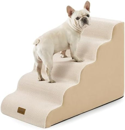COZY KISS Extra Wide Dog Stair for Small Dog, 5 Step Pet Ramp for Bed by COZYKISS