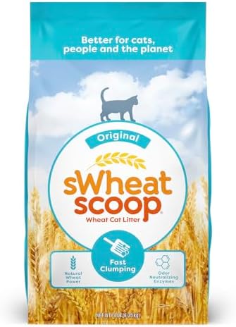 sWheat Scoop Natural Wheat Cat Litter, Original, Fast Clumping with Odor Neutralizing Enzymes, 14 Pound Bag by sWheatScoop