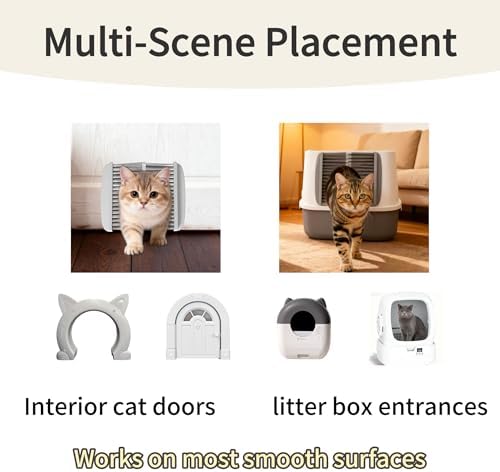 Pet Door Brush for Cat Door and Indoor Door Frame, Self Cleaning Hair Catcher, Gentle Grooming Grey, Plastic and Nylon Bristles (2) - Image 4