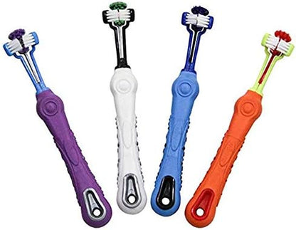 Orgrimmar 4 Pcs 3-Sided Pet Toothbrush Dog Cat Mouth Dental Teeth Care by Orgrimmar