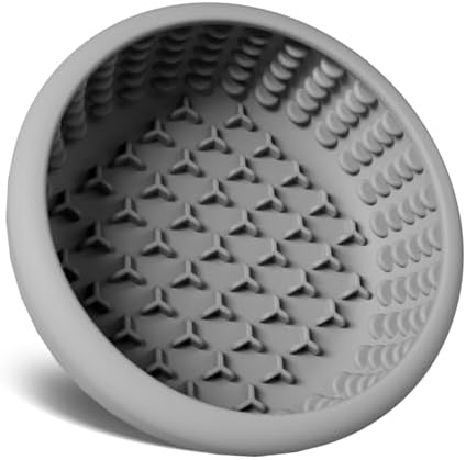 Dog Lick Bowl,Silicone Slow Feeder Bowls for Dogs ，Anxiety Relief Lick Mat for Dogs, Interactive and Enrichment Toys (Grey, Large) by Bikabpet