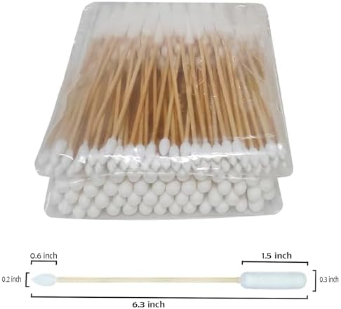 100 Pcs 6 Inch Extra Long Pet Cotton Swabs for Large Dogs - Double Tip Soft Cotton Buds for Gentle Ear Maintenance, First Aid & Grooming Supplies - Image 2