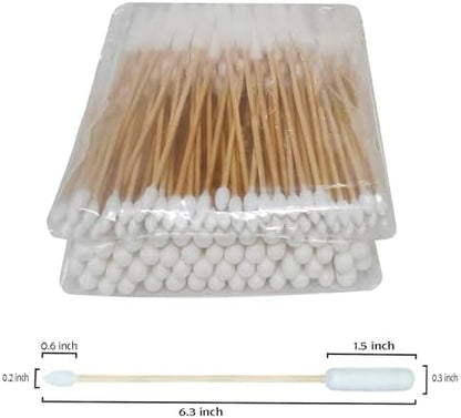 100 Pcs 6 Inch Extra Long Pet Cotton Swabs for Large Dogs - Double Tip Soft Cotton Buds for Gentle Ear Maintenance, First Aid & Grooming Supplies - Image 2
