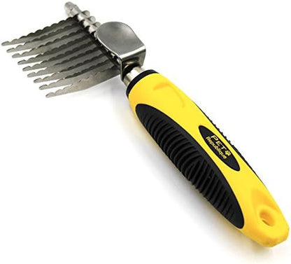 Pet Republique Dematting Tool for Dogs and Cats - Stainless Steel Matt Breaker Rake for Undercoat and Mat Brush - Knot Out for Long Haired Breed Pets by Pet+Republique