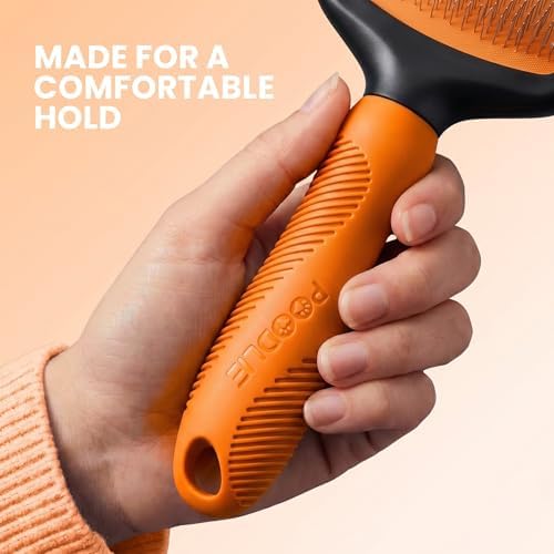 Poodle Pet Slicker Brush - For Dogs, Cats, Rabbits - Matted/Loose Fur, Knots - Suitable for Doodle/Goldendoodle Grooming and Shredding Short/Long Hair (Orange) - Image 5