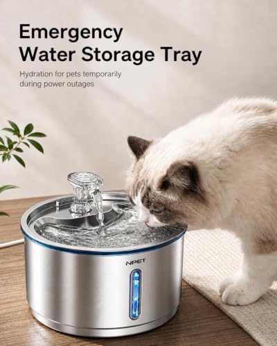 NPET Cat Water Fountain Stainless Steel 1Gal/135oz Automatic Pet Fountain - Image 3