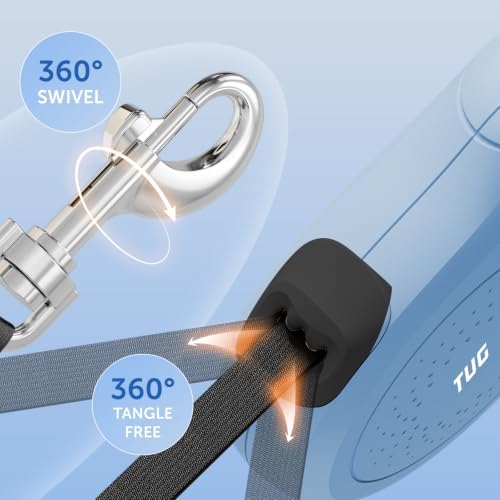 TUG Quest Retractable Dog Leash | 360° Tangle-Free | 16 ft Tape (S, Blue) - Image 3